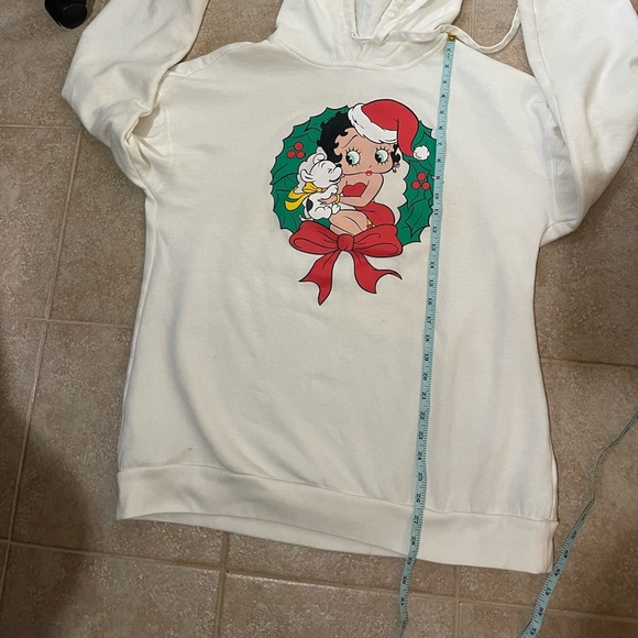 Santa Betty Boop Christmas Wreath Women Plus Size 1X Hoodie - Picture 6 of 7